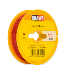 3152 Brawa draad Rood 0,14 MM² 25 meter 3152 Brawa draad Rood 0,14 MM² 25 meter