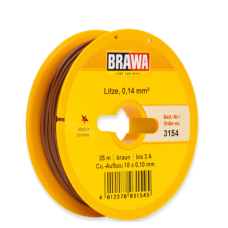 3154 Brawa draad Bruin 0,14 MM² 25 meter 3154 Brawa draad Bruin 0,14 MM² 25 meter
