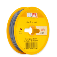 3157 Brawa draad Grijs 0,14 MM² 25meter 3157 Brawa draad Grijs 0,14 MM² 25meter