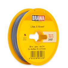 3157 Brawa draad Grijs 0,14 MM² 25meter 3157 Brawa draad Grijs 0,14 MM² 25meter