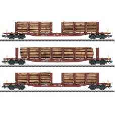 47146 Marklin 3-delige Set rongenwagens houtvervoer DB AG 47146 Marklin 3-delige Set rongenwagens houtvervoer DB AG