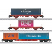 47580 Marklin 3-delige set containerwagens Lgs 580 MHI 47580 Marklin 3-delige set containerwagens Lgs 580 MHI
