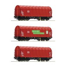 76011 Roco 3-delige set schuifhuifwagens DB AG 76011 Roco 3-delige set schuifhuifwagens DB AG
