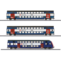 43574 + 43575 Marklin Set dubbeldeksrijtuigen met stuurstandrijtuig "Stadsspoor Zürich"