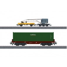 44452 Marklin wagenset "Container vervoer" kraanwagen 44452 Marklin wagenset "Container vervoer" kraanwagen