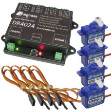 DR4024 Digikeijs Complete set inclusief 1x servodecoder, 4x mini servo en 4x 50cm verlengkabel DR4024 Digikeijs Complete set inclusief 1x servodecoder, 4x mini servo en 4x 50cm verlengkabel