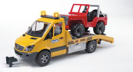 02535 Bruder Mercedes-Benz Sprinter sleepauto met Jeep 1:16