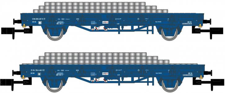 6401 Arnold N NL RailPro set van twee platte wagens met bielzen lading