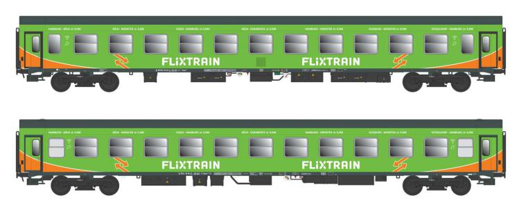55242 ACME 2-delige set personenrijtuigen type Bom en Bomz Flixtrain