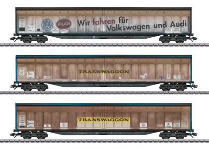 48063 Marklin Set schuifwandwagens "Transwaggon"
