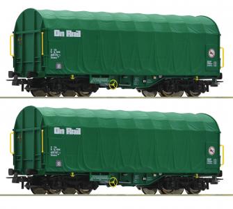 76049 Roco 2-delige wagenset schuifzeilwagens On Rail