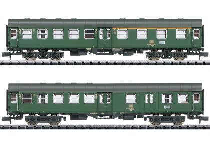 15077 Minitrix N Set lokale personenrijtuigen "Umbauwagen" met binnenverlichting