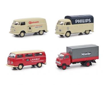 452663700 Schuco H0 Set van 4 Sterke Merken II MHI