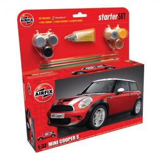 50125 AirFix Giftset BMW Mini Cooper 1:32 Met verf, lijm & kwast HUMBROL